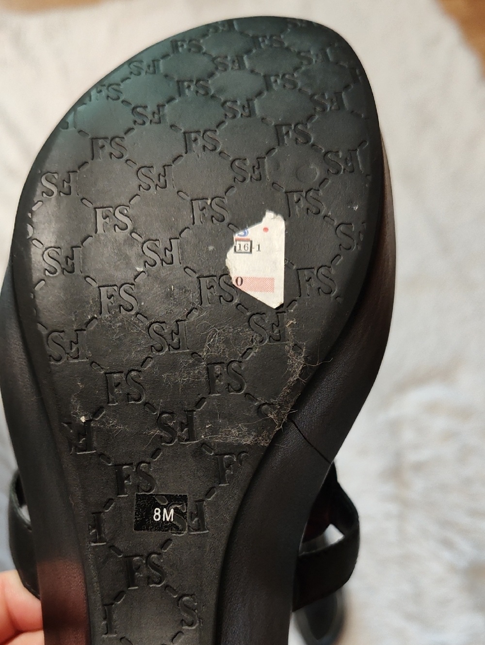 Franco Sarto Leather Wedge Sandals Calf Hair Leopard Black Cream Brown Brazil 8 - Picture 10 of 12